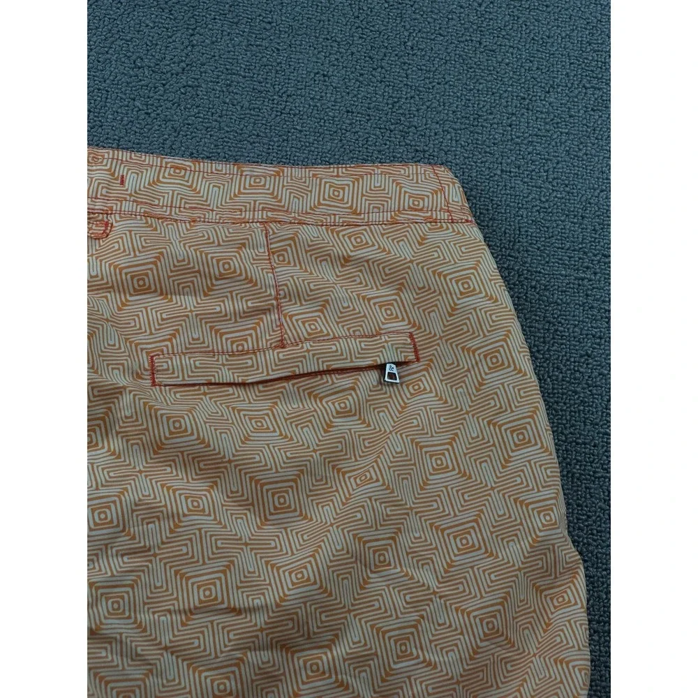 Prince & Bond Swim Trunks Men 34 Orange Elvio 75 Geometric Portugal Made Summer